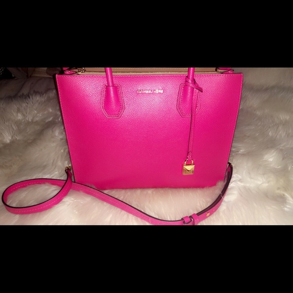 🆕MICHAEL KORS Mercer Convertible Hot Pink Bag - Picture 7 of 7